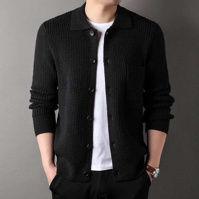 Men's Long-sleeved Knitted Jacket