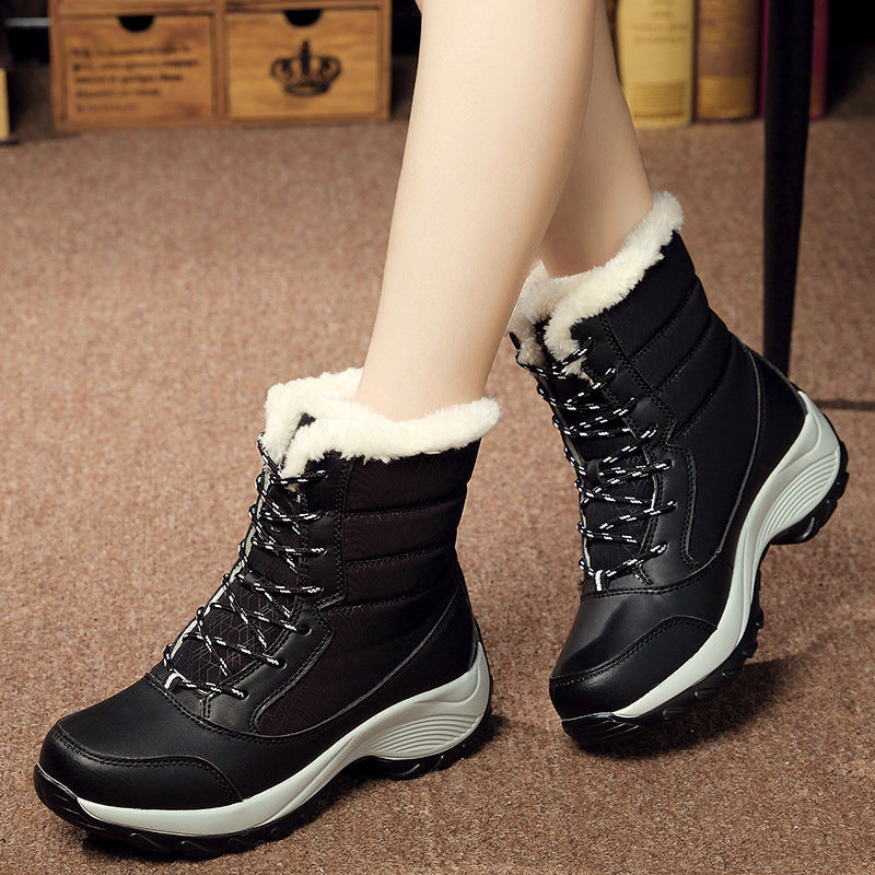 Plus velvet high-top waterproof snow boots