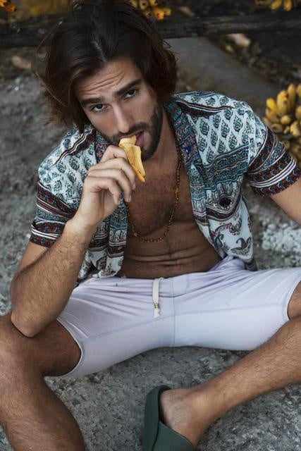 Sacred Blue Slim Hawaiian Shirt