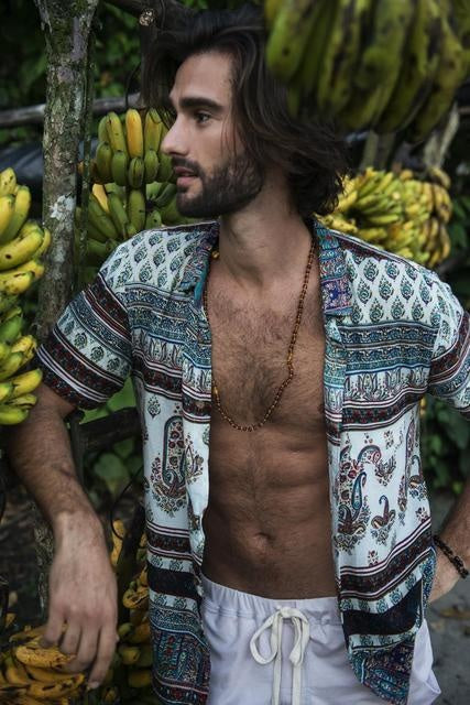 Sacred Blue Slim Hawaiian Shirt