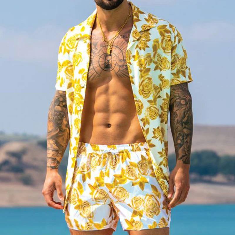 Men Short Sleeve Beach Shirt