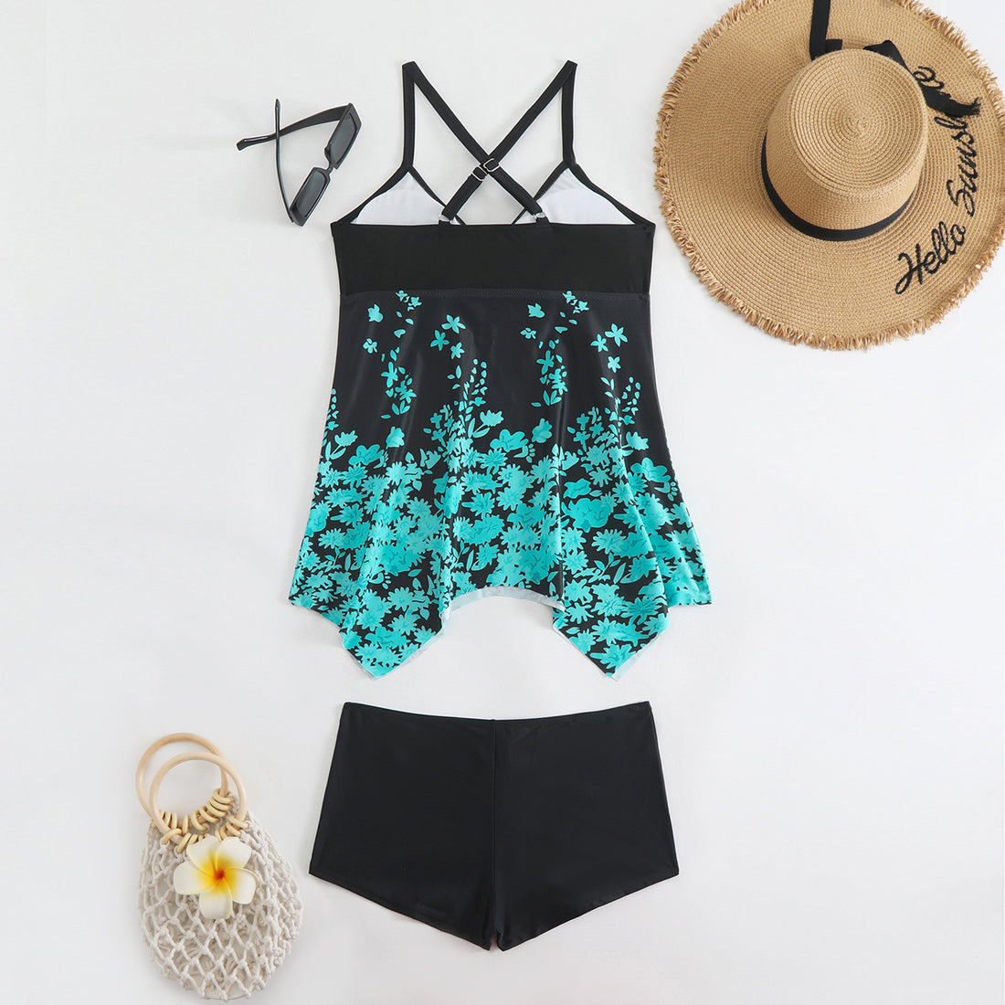 Printing Split Plus Size Swimwear Women