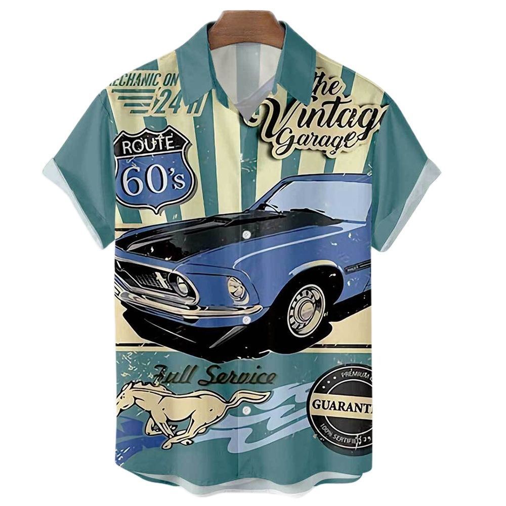 Hawaiian Shirt 66 Road Print European