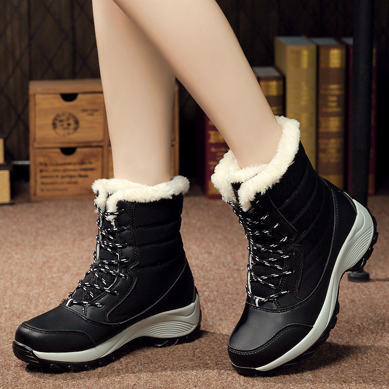 Plus velvet high-top waterproof snow boots