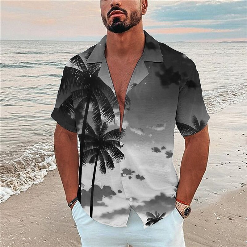Hawaiian Short Sleeve Shirt Men's Lapel Shirt