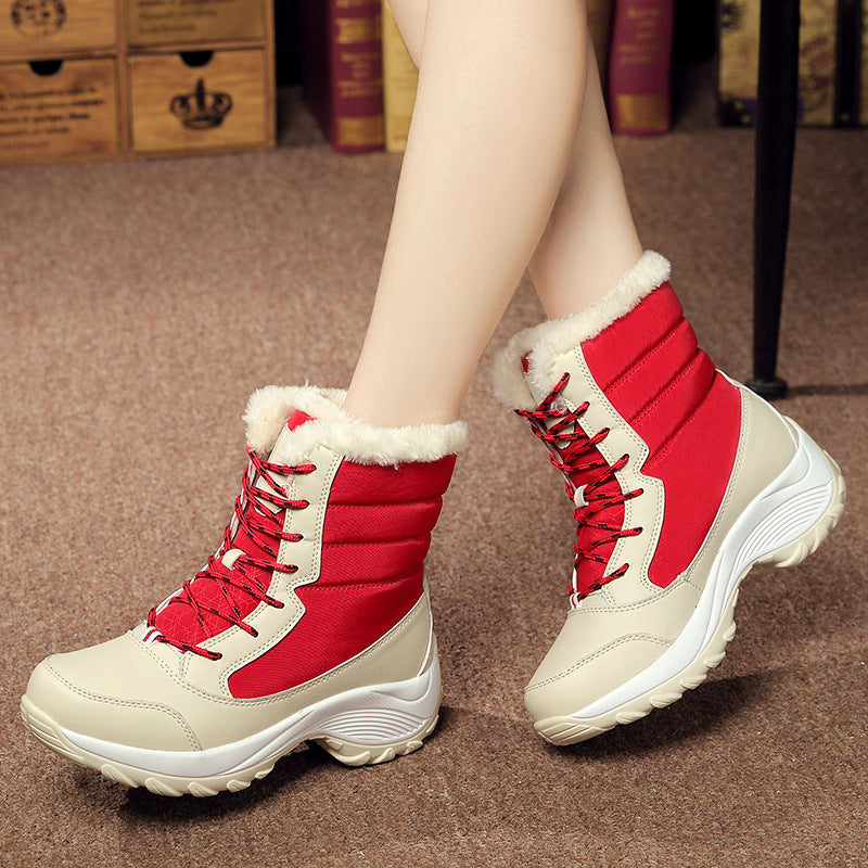 Plus velvet high-top waterproof snow boots