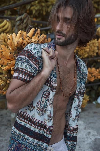 Sacred Blue Slim Hawaiian Shirt