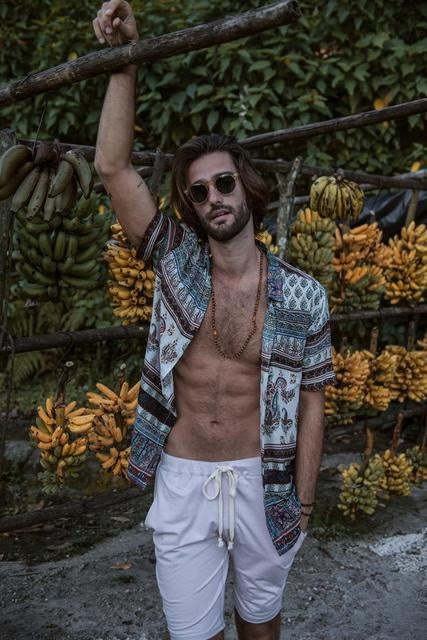 Sacred Blue Slim Hawaiian Shirt