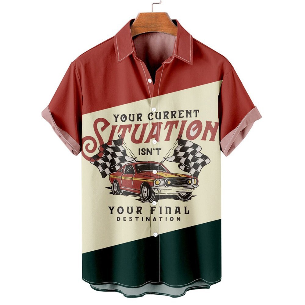 Hawaiian Shirt 66 Road Print European