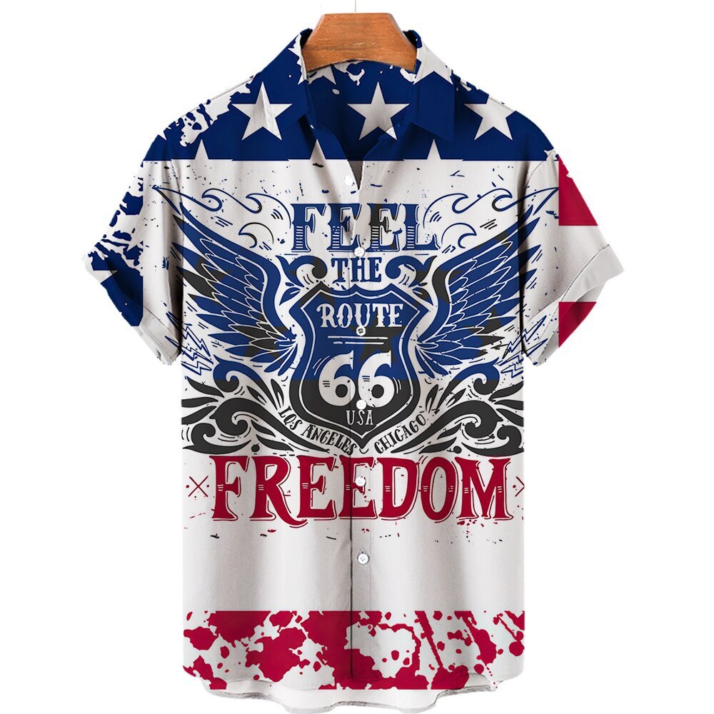 Hawaiian Shirt 66 Road Print European