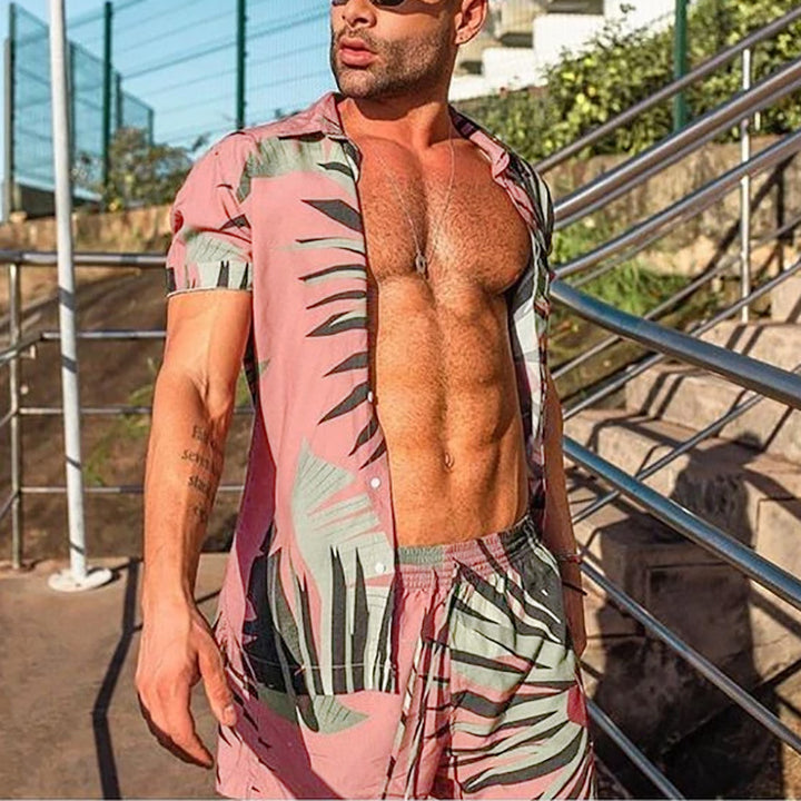 Men Short Sleeve Beach Shirt