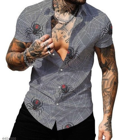 Hawaiian Short Sleeve Shirt Men's Lapel Shirt