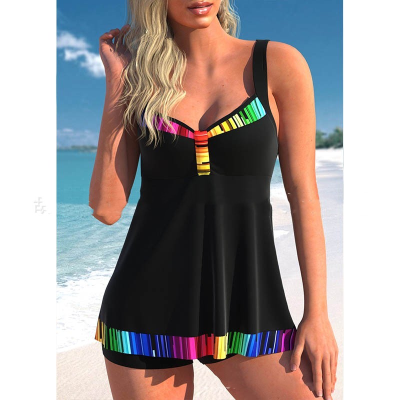 Women's Split Large Size Printed Skirt Swimwear