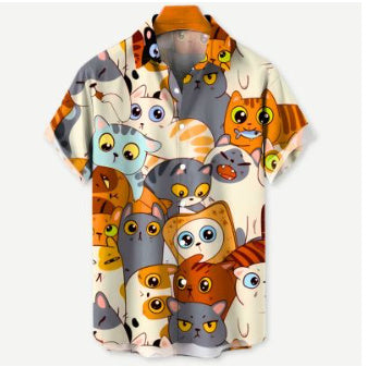 Fashion Bear Print Hawaiian Men's Shirt