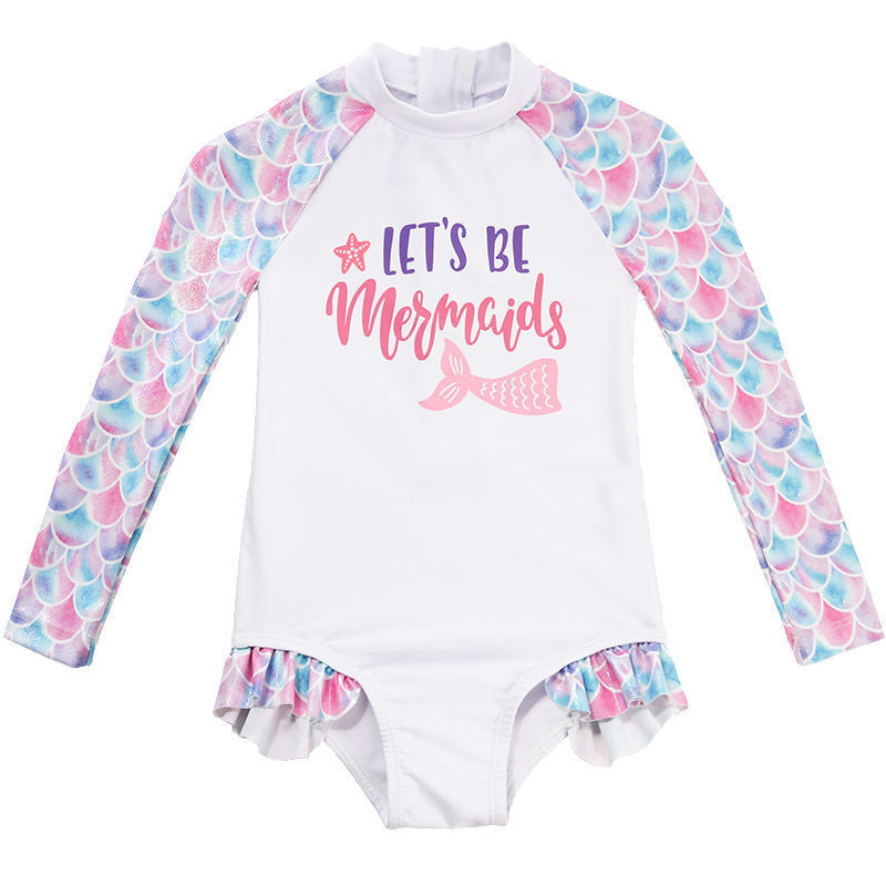 Kids One-piece Long Sleeves Swimwear