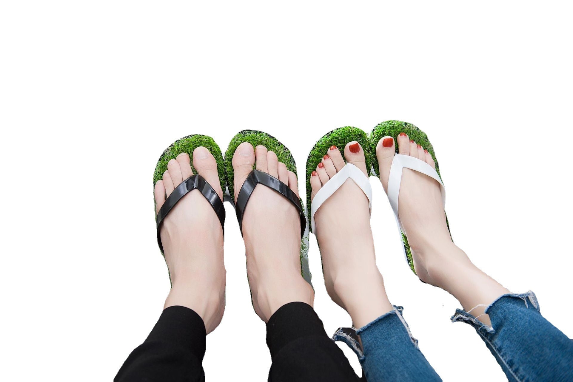 Couple's Artificial Grass Beach Slippers